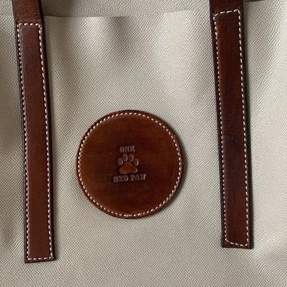 Leather Tote standard with pockets Handmade in USA - Picture 2 of 4